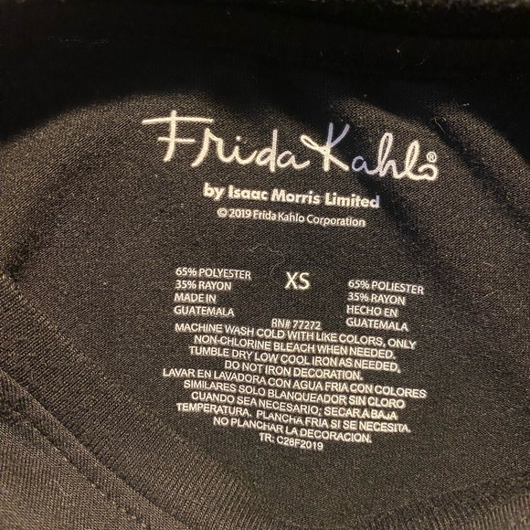 Frida Kahlo Black T Shirt Designed by Isaac Morris Limited - Picture 3 of 3